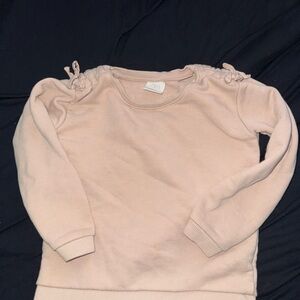 Zara Girls Pale Pink Sweatshirt with Shoulder Ties